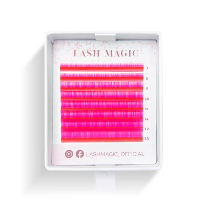 Lash Magic 8 soros színes "classic" műszempilla 0.07 CC hotpink MIX