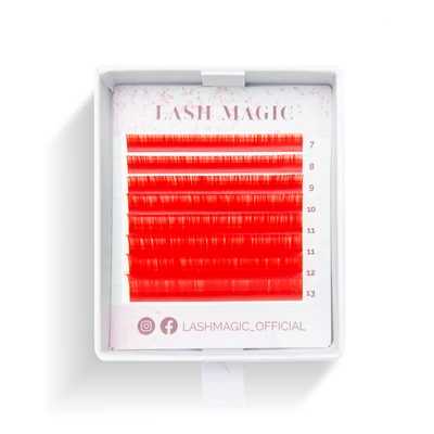 Lash Magic 8 soros színes "classic" műszempilla 0.07 CC piros MIX