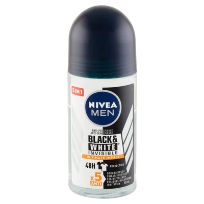 Nivea MEN roll on 50ml Invisible Black&White Ultimate Impact (6db/#) Nivea MEN roll on 50ml Invisible Black&White Ultimate Impact (6db/#)