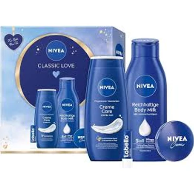 Nivea ajándékcsomag (tus+kézkrém+ajakb+testápoló) Classic Love (6db/krt)