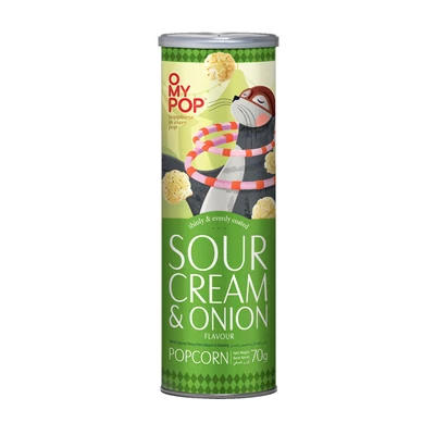 OMYPOP popcorn 70g Tejföl és hagyma ízű-Sour Cream&Onion (12db/krt)