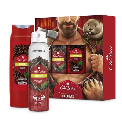 Old Spice ajándékcsomag (dezodor+tusfürdő) Timber (9db/#)