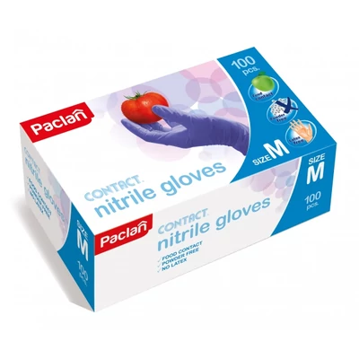 Paclan Kék Nitril kesztyű 100db-os "M" (10db/krt)