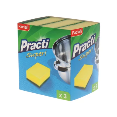 Paclan Practi super szivacs dörzsivel 3db-os (40db/#)