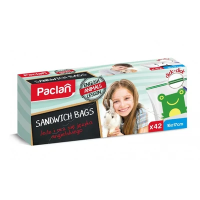 Paclan Zip záras szendvics zacskó gyerek 16*17 42db-os (20db/krt)