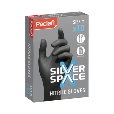 Paclan Silver Space Nitril kesztyű 10db-os "M" (30db/krt)