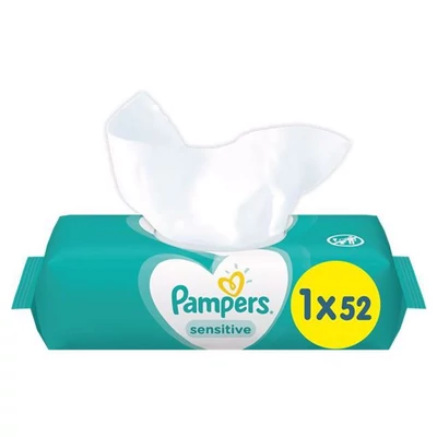 Pampers popsitörlő 52-es szalagos Sensitive 