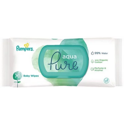 Pampers popsitörlő 70db-os kupakos Aqua Pure (10db/krt)