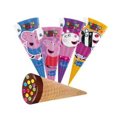 Peppa Malac Meglepetés tölcsér mogyorókrémmel töltve, drazséval 25g (12db/krt)