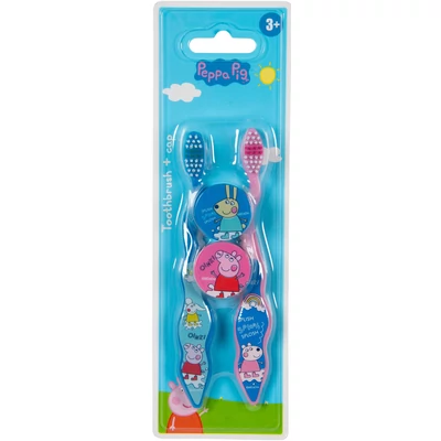 Peppa Malac gyermek fogkefe kupakkal 2db-os (12db/krt)