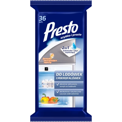Presto 36db-os hűtőgép és mikrohullámú sütő tisztító törlőkendő (16db/#)