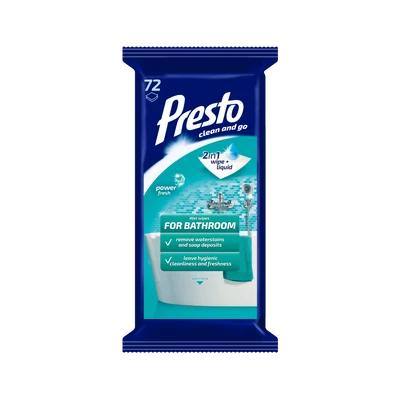 Presto törlőkendő 72db-os Fürdőszobai (8db/#)