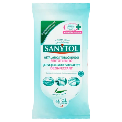 Sanytol fertőtlenítő tisztítókendő 72db-s (10db/krt)