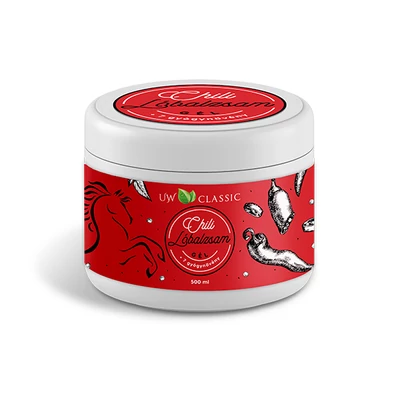U&W lóbalzsam gél 500ml chilivel+7gyögynövénnyel (12db/#)