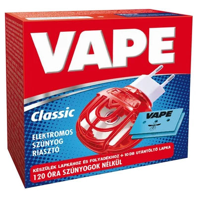Vape elektromos Szúnyogriasztó készülék lapkához&folyadékhoz +10db lapka ut. Magic/Classic (12db/krt)