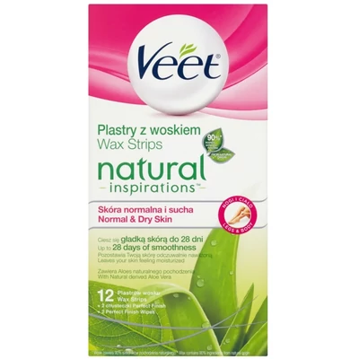 Veet használatra kész hideggyanta szalagok 12db-os Aloe Normál és Száraz Bőrre (12db/krt)
