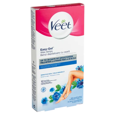 Veet használatra kész hideggyanta szalagok 12db-os Sensitive Skin (12db/krt)