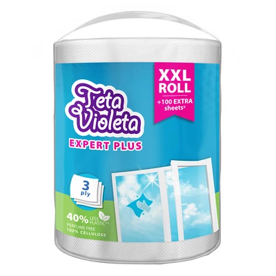 Violeta kéztörlő 3rét. 1tek. Expert Plus Ablak-Tükör (6db/krt)