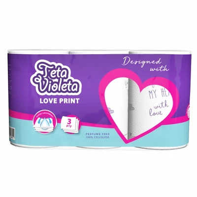 Violeta kéztörlő 3rét. 3tek. Love (7db/krt)