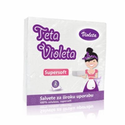 Violeta szalvéta 2rét. 25db-os 38x38cm Fehér (48db/#)