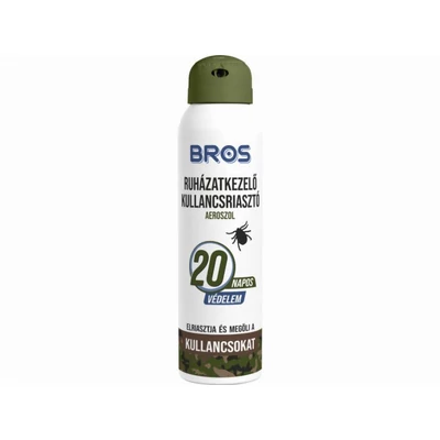 Bros Ruházatkezelő kullancsirtó/riasztó aeroszol 90ml (12db/krt) Bros Ruházatkezelő kullancsirtó/riasztó aeroszol 90ml (12db/krt)