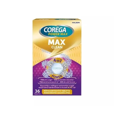 Corega műfogsortisztító tabletta 36db-os Max Clean (12db/#)